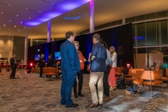 Cocktail-with-hologram-logo-on-ceiling-